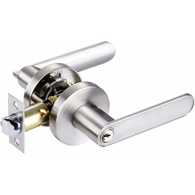 DPZO Maniglia Per Porta Con Serratura, Maniglia In Lega Di Alluminio Per Camera Da Letto, Cabina Armadio, Ripostiglio E Ufficio, Dimensione Serratura 60/70 Mm, Rotonda, Colore Argento DPZO Maniglia Per Porta Con Serratura, Maniglia In Lega Di Alluminio Per Camera Da Letto, Cabina Armadio, Ripostiglio E Ufficio, Dimensione Serratura 60/70 Mm, Rotonda, Colore Argento