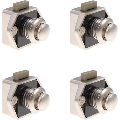 OEM Maniglia Per Cassetti Con Serratura, Chiusura A Pulsante, Chiusura Per Porta Dell'armadio Per Roulotte, Barca, Yacht, Equitazione, Camper, Nichelato, 4 Pezzi OEM Maniglia Per Cassetti Con Serratura, Chiusura A Pulsante, Chiusura Per Porta Dell'armadio Per Roulotte, Barca, Yacht, Equitazione, Camper, Nichelato, 4 Pezzi