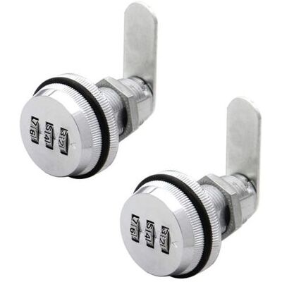 TAISHENGDA - Set Di 2 Serrature A Leva Con Combinazione A Tre Cifre, 19 X 30 Mm, Per Armadietti, Credenze, Porte, Schedari, Cassette Postali E Cassettiere (argento) TAISHENGDA - Set Di 2 Serrature A Leva Con Combinazione A Tre Cifre, 19 X 30 Mm, Per Armadietti, Credenze, Porte, Schedari, Cassette Postali E Cassettiere (argento)