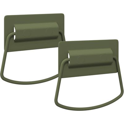 VIDAXL Maniglie Per Armadi 2 Pz Verde Oliva 85 X 45 Mm Metallo VIDAXL Maniglie Per Armadi 2 Pz Verde Oliva 85 X 45 Mm Metallo