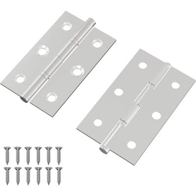 VIDAXL Cerniera Tinta Unita 2 Pz Argento 58 X 35 X 1 Mm Acciaio VIDAXL Cerniera Tinta Unita 2 Pz Argento 58 X 35 X 1 Mm Acciaio