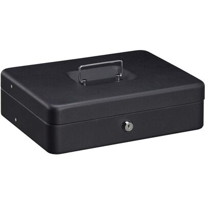 HELLOSHOP26 Cassetta Portavalori Chiudibile Trasportabile Con 5 Scomparti Per Monete 30,5 X 24,5 X 8,5 Cm In Ferro Nero 130009980 HELLOSHOP26 Cassetta Portavalori Chiudibile Trasportabile Con 5 Scomparti Per Monete 30,5 X 24,5 X 8,5 Cm In Ferro Nero 130009980