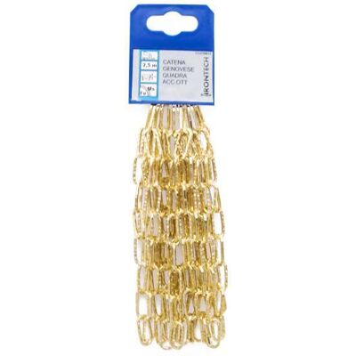 MASIDEF - Catena Genovese Pretagliata Maglia Quadra Diam. 2 Mm. In Acciaio Ottonato 2,5 Mt. MASIDEF - Catena Genovese Pretagliata Maglia Quadra Diam. 2 Mm. In Acciaio Ottonato 2,5 Mt.