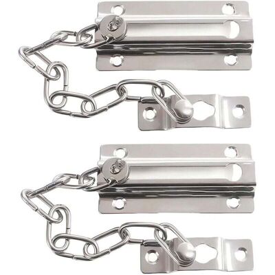 OEM Catena Di Protezione Per Porte Con Serratura, Per Porte Interne E Porta D'Ingresso Aggiuntiva, Argento, Set Da 2 OEM Catena Di Protezione Per Porte Con Serratura, Per Porte Interne E Porta D'Ingresso Aggiuntiva, Argento, Set Da 2