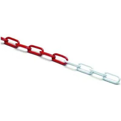 Vigor El-ga Distribuzione, Catena Bicolore In Acciaio Zincato E Verniciato, 30 Metri, Filo 5 Mm, Bianco-rosso Vigor El-ga Distribuzione, Catena Bicolore In Acciaio Zincato E Verniciato, 30 Metri, Filo 5 Mm, Bianco-rosso