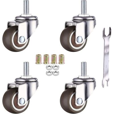 OEM Set Di 4 Rotelle Girevoli Per Mobili - M6 X 15 Mm - Con Filettatura Da 25 Mm - Gomma Morbida - Filettatura In Tpe - Mini Rotelle Per Mobili (25 Mm) OEM Set Di 4 Rotelle Girevoli Per Mobili - M6 X 15 Mm - Con Filettatura Da 25 Mm - Gomma Morbida - Filettatura In Tpe - Mini Rotelle Per Mobili (25 Mm)