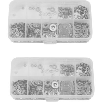 SANS MARQUE Set Assortimento Di Rondelle E Guarnizioni In Acciaio Inox, 1200 Pezzi, M1.6, M2, M2.5, M3, M3.5, M5, M6, M8, M10 SANS MARQUE Set Assortimento Di Rondelle E Guarnizioni In Acciaio Inox, 1200 Pezzi, M1.6, M2, M2.5, M3, M3.5, M5, M6, M8, M10