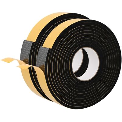 VIDAXL Nastro Adesivo In Schiuma 2 Pz Nero 30mm X 5m Schiuma Cr VIDAXL Nastro Adesivo In Schiuma 2 Pz Nero 30mm X 5m Schiuma Cr