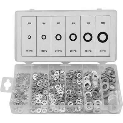MARCA Kit Rondelle 900 Pezzi In Acciaio Assortimento Di Varie Dimensioni Guarnizioni MARCA Kit Rondelle 900 Pezzi In Acciaio Assortimento Di Varie Dimensioni Guarnizioni
