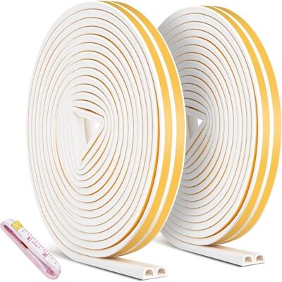 DPZO Confezione Da 2 Strisce Sigillanti Da 20 M, Autoadesive, Antiurto Per Porte, D-profi, Guarnizioni Per Porte E Finestre/isolamento Acustico - 9 Mm X 6 Mm DPZO Confezione Da 2 Strisce Sigillanti Da 20 M, Autoadesive, Antiurto Per Porte, D-profi, Guarnizioni Per Porte E Finestre/isolamento Acustico - 9 Mm X 6 Mm