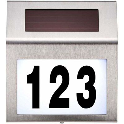 DPZO Targa Con Numero Civico In Acciaio Inossidabile Ad Energia Solare, Impermeabile Per La Casa, Luce Led Ad Energia Solare, Lampada Con Numero Civico DPZO Targa Con Numero Civico In Acciaio Inossidabile Ad Energia Solare, Impermeabile Per La Casa, Luce Led Ad Energia Solare, Lampada Con Numero Civico