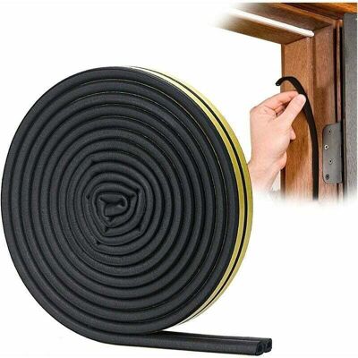 KZQ Striscia Sigillante A Profilo D Per Porte E Finestre, Forte Adesione, Isolamento Acustico E Impermeabilizzazione, 6 Metri, Nera - KZQ Striscia Sigillante A Profilo D Per Porte E Finestre, Forte Adesione, Isolamento Acustico E Impermeabilizzazione, 6 Metri, Nera -