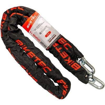 OEM Catena Biketec Seqr 2m, Occhiello 14mm, Copertura Nera OEM Catena Biketec Seqr 2m, Occhiello 14mm, Copertura Nera