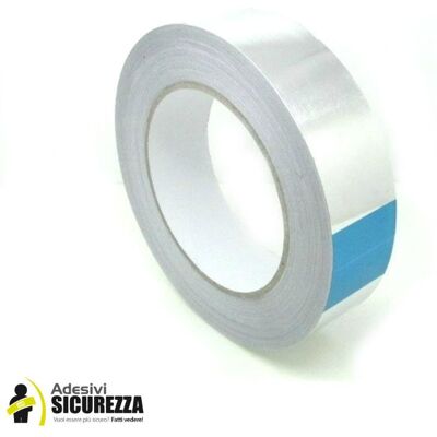 STICKERSLAB Nastro In Alluminio Argento Alte Temperature Con Liner Per Giunture Misura - 25mm X 10 Mt STICKERSLAB Nastro In Alluminio Argento Alte Temperature Con Liner Per Giunture Misura - 25mm X 10 Mt