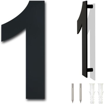 FOCTRO Numero Civico Moderno Spazzolato - 6 Pollici, 152 Mm Di Altezza, Acciaio Inossidabile 304 Massiccio, Placcato Nero (numero 1 Uno) FOCTRO Numero Civico Moderno Spazzolato - 6 Pollici, 152 Mm Di Altezza, Acciaio Inossidabile 304 Massiccio, Placcato Nero (numero 1 Uno)