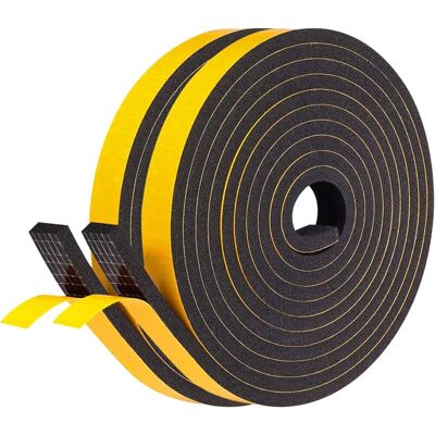 OEM 2 Pezzi - Guarnizione Adesiva In Gommapiuma Per Isolamento Finestre, Guarnizione Per Ingresso Porta, 1 Rotolo 25 Mm X 10 Mm X 2 M, Striscia Sigillante Multifunzionale, Protezione Mobili - Schiuma Nera OEM 2 Pezzi - Guarnizione Adesiva In Gommapiuma Per Isolamento Finestre, Guarnizione Per Ingresso Porta, 1 Rotolo 25 Mm X 10 Mm X 2 M, Striscia Sigillante Multifunzionale, Protezione Mobili - Schiuma Nera