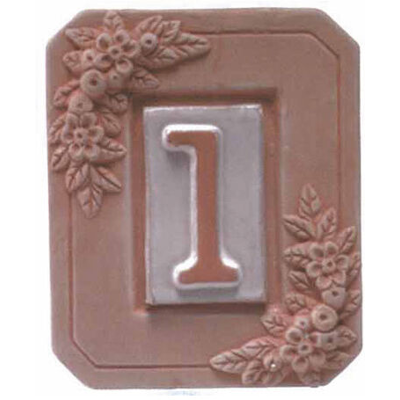 IDROWEB Portanumero In Terracotta 1 Posto Cm. 13x16 IDROWEB Portanumero In Terracotta 1 Posto Cm. 13x16