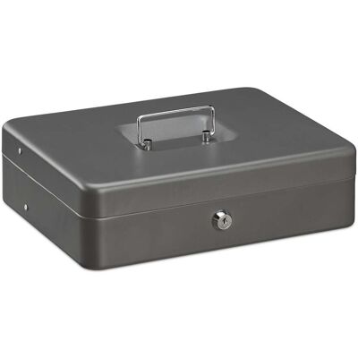 HELLOSHOP26 Cassetta Portavalori Chiudibile E Trasportabile Con 5 Scomparti Per Monete 30,5 X 24,5 X 8,5 Cm In Ferro Nero 130009982 HELLOSHOP26 Cassetta Portavalori Chiudibile E Trasportabile Con 5 Scomparti Per Monete 30,5 X 24,5 X 8,5 Cm In Ferro Nero 130009982