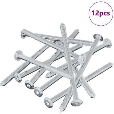 VIDAXL Vite 12 Pz Argento M6 X 100 Mm Acciaio VIDAXL Vite 12 Pz Argento M6 X 100 Mm Acciaio