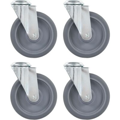 VIDAXL Ruote Girevoli Con Foro Per Bullone 24 Pz 125 Mm VIDAXL Ruote Girevoli Con Foro Per Bullone 24 Pz 125 Mm
