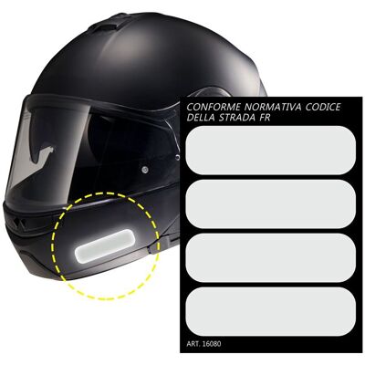 Adesivi per casco moto argentati - Riflettenti 85x23mm Adesivi per casco moto argentati - Riflettenti 85x23mm