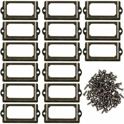 LIIYIELA Set Di 30 Porta Etichette In Metallo Per Mobili, Cassetti, Armadi, Biglietti, Targhette, Cornici Con Viti Per Ufficio, Libreria, Scaffale, Bronzo, M 70 X 33 Mm LIIYIELA Set Di 30 Porta Etichette In Metallo Per Mobili, Cassetti, Armadi, Biglietti, Targhette, Cornici Con Viti Per Ufficio, Libreria, Scaffale, Bronzo, M 70 X 33 Mm