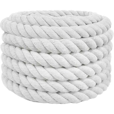 VIDAXL Corda Bianco 3 X 3 X 5000 Cm Cotone VIDAXL Corda Bianco 3 X 3 X 5000 Cm Cotone