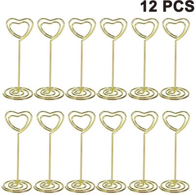 XISRENS Set Di 12 Targhette Nominative Alte Con Clip Portafoto A Forma Di Cuore XISRENS Set Di 12 Targhette Nominative Alte Con Clip Portafoto A Forma Di Cuore