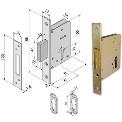 WELKA Serratura Inf.legno 020.40.00.0 WELKA Serratura Inf.legno 020.40.00.0
