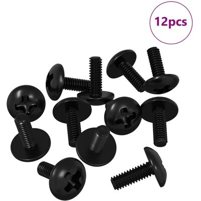 VIDAXL Viti A Manica 12 Pcs Nero M4 X 10 Mm Ferro VIDAXL Viti A Manica 12 Pcs Nero M4 X 10 Mm Ferro