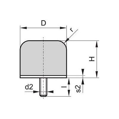 Magni - GP-1G - D63 - H54 - Rubber bumper Magni - GP-1G - D63 - H54 - Rubber bumper