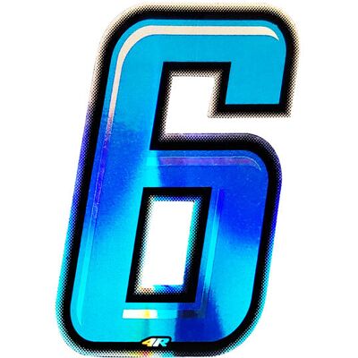 Sticker Numero Moto Blu Olografico - 10cm H Sticker Numero Moto Blu Olografico - 10cm H