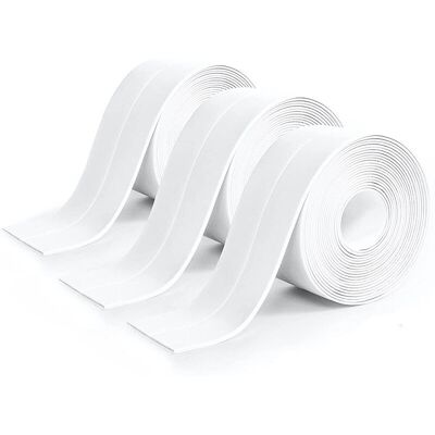 DPZO 3 Rotoli Di Nastro Sigillante In Silicone Bianco Per Bagno, Nastro Adesivo Bianco Per Cucina, Nastro Sigillante A Prova Di Perdite Adatto Per Bagni, Wc E Molti Altri Usi (320 X 3,8 Cm) DPZO 3 Rotoli Di Nastro Sigillante In Silicone Bianco Per Bagno, Nastro Adesivo Bianco Per Cucina, Nastro Sigillante A Prova Di Perdite Adatto Per Bagni, Wc E Molti Altri Usi (320 X 3,8 Cm)