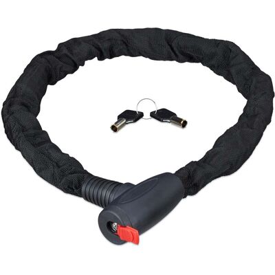 HELLOSHOP26 Antifurto A Catena Per Bicicletta 100 Cm Fissaggio Rapido Alta Sicurezza Protezione Vernice In Tessuto Nero 130004017 HELLOSHOP26 Antifurto A Catena Per Bicicletta 100 Cm Fissaggio Rapido Alta Sicurezza Protezione Vernice In Tessuto Nero 130004017