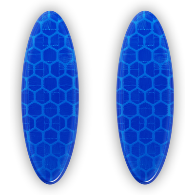Adesivi riflettenti ovali blu - 25x95mm, 2 pezzi Adesivi riflettenti ovali blu - 25x95mm, 2 pezzi