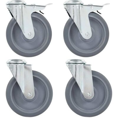 VIDAXL Ruote Girevoli Con Foro Per Bulloni 4 Pz 125 Mm VIDAXL Ruote Girevoli Con Foro Per Bulloni 4 Pz 125 Mm