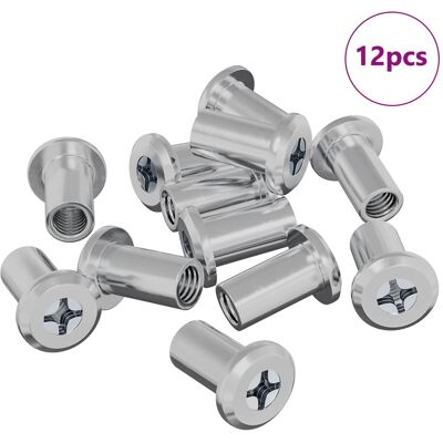 VIDAXL Dado A Bloccaggio 12 Pz Argento M6 X 15 Mm Acciaio VIDAXL Dado A Bloccaggio 12 Pz Argento M6 X 15 Mm Acciaio