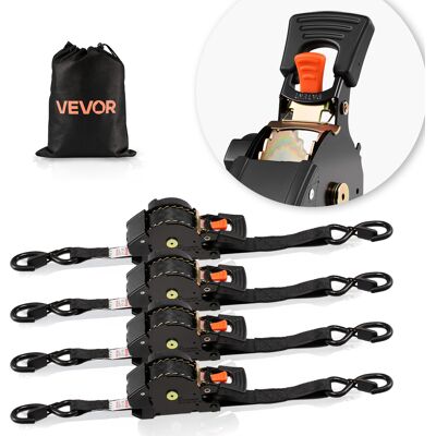 VEVOR Cinghie Di Fissaggio Con Doppio Gancio A S Da 25,4 Mm X 4,9 M, Resistenza Alla Rottura Di 700 Kg, Borsa Per Il Trasporto, Per Traslochi, Rimorchi, Motociclette, Kayak, Tetto, Confezione Da 4 VEVOR Cinghie Di Fissaggio Con Doppio Gancio A S Da 25,4 Mm X 4,9 M, Resistenza Alla Rottura Di 700 Kg, Borsa Per Il Trasporto, Per Traslochi, Rimorchi, Motociclette, Kayak, Tetto, Confezione Da 4