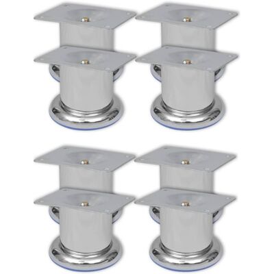 vidaXL Gambe per divano 8 pezzi rotonde cromate 60 mm - Gambe divano vidaXL Gambe per divano 8 pezzi rotonde cromate 60 mm - Gambe divano