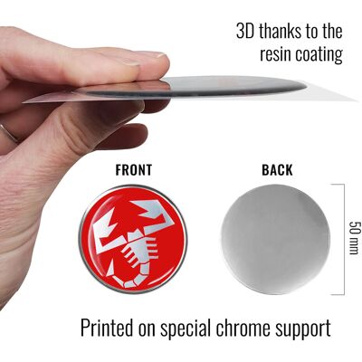 Abarth - Official Scorpion 3D-dekal - Rosso - Decal Abarth - Official Scorpion 3D-dekal - Rosso - Decal
