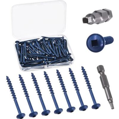 OEM 100 Pezzi, 5 Misure, Viti Per Fori A Tasca 8 × 2" Con 1 Punta Di Azionamento, Kit Assortimento, Viti Per Legno A Filettatura Grossa, Autofilettanti, Impronta Quadrata OEM 100 Pezzi, 5 Misure, Viti Per Fori A Tasca 8 × 2" Con 1 Punta Di Azionamento, Kit Assortimento, Viti Per Legno A Filettatura Grossa, Autofilettanti, Impronta Quadrata