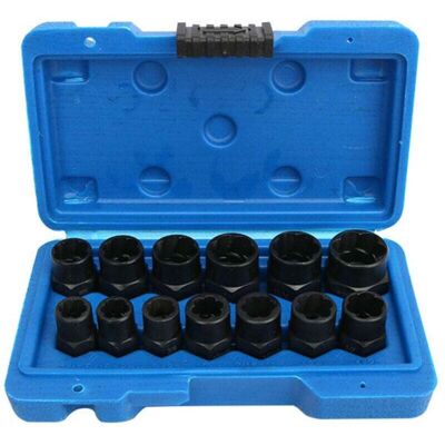 OEM Set Di 13 Bussole Elicoidali, Estrattore Per Bulloni Danneggiati Da 0,95 Cm, Set Di Bussole Per La Rimozione Dei Dadi Delle Ruote - Crezuo OEM Set Di 13 Bussole Elicoidali, Estrattore Per Bulloni Danneggiati Da 0,95 Cm, Set Di Bussole Per La Rimozione Dei Dadi Delle Ruote - Crezuo