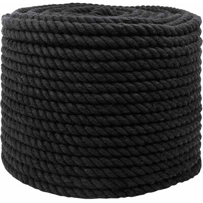 VIDAXL Corda Nero 1,2 X 1,2 X 25000 Cm Cotone VIDAXL Corda Nero 1,2 X 1,2 X 25000 Cm Cotone