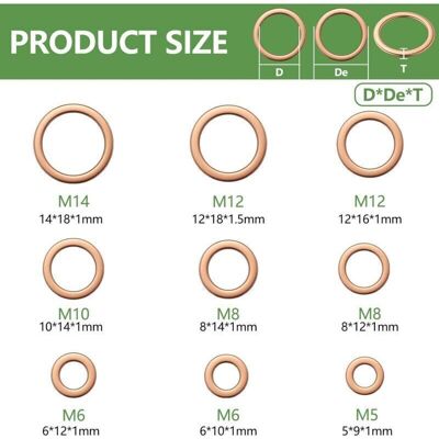 OEM 200 Rondelle Piatte In Rame Per Viti M5 M6 M8 M10 M12 M14 – Guarnizioni Di Tenuta In Metallo Con Scatola Di Smistamento OEM 200 Rondelle Piatte In Rame Per Viti M5 M6 M8 M10 M12 M14 – Guarnizioni Di Tenuta In Metallo Con Scatola Di Smistamento