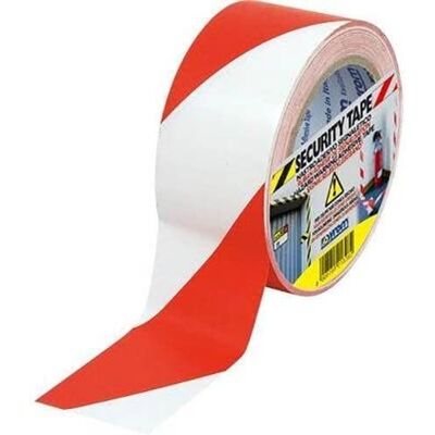 Tesa - Syrom - Nastro Con Strisce Trasversali Security Tape Rosso/bianco 50mm X 33m Tesa - Syrom - Nastro Con Strisce Trasversali Security Tape Rosso/bianco 50mm X 33m