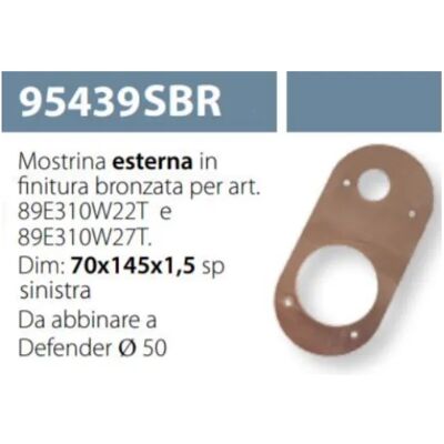MOTTURA Mostrina Esterna Per Serratura Esety 89e310w22t Bronzo 95439 Sx MOTTURA Mostrina Esterna Per Serratura Esety 89e310w22t Bronzo 95439 Sx