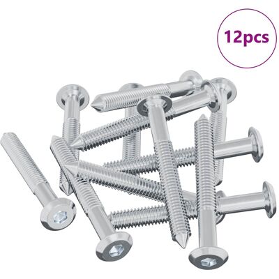 VIDAXL Vite 12 Pz Argento M6 X 50 Mm Acciaio VIDAXL Vite 12 Pz Argento M6 X 50 Mm Acciaio