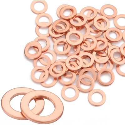 OEM Rondelle Metalliche Guarnizione Di Scarico In Rame M10 50 Pezzi Rondelle Per Cerniere Della Porta, Guarnizione Piatta Tappo Di Scarico O-ring Per Fissaggi A Vite, Anelli Di Tenuta Per Viti Di Tenuta ( OEM Rondelle Metalliche Guarnizione Di Scarico In Rame M10 50 Pezzi Rondelle Per Cerniere Della Porta, Guarnizione Piatta Tappo Di Scarico O-ring Per Fissaggi A Vite, Anelli Di Tenuta Per Viti Di Tenuta (