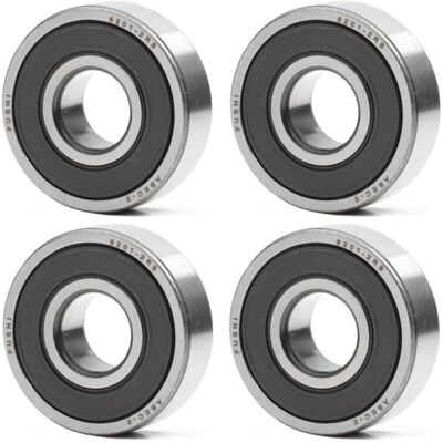 DPZO Cuscinetto A Sfere 6201-2rs 12 X 32 X 10 Mm - Doppia Guarnizione In Gomma - Abec 5 - Cuscinetto A Sfere Prelubrificato - Confezione Da 4 DPZO Cuscinetto A Sfere 6201-2rs 12 X 32 X 10 Mm - Doppia Guarnizione In Gomma - Abec 5 - Cuscinetto A Sfere Prelubrificato - Confezione Da 4