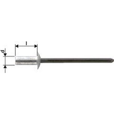 Rivetto cieco in alluminio Gesipa - 4x11mm, Testa piatta, 500 pezzi Rivetto cieco in alluminio Gesipa - 4x11mm, Testa piatta, 500 pezzi